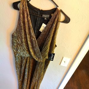 Alexa B - Shiny Gold Maxi Dress - Size 14